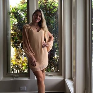 Peach long sleeve dress